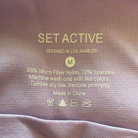 SET ACTIVE Lilac Leggings Size Medium - Picture 2 of 4